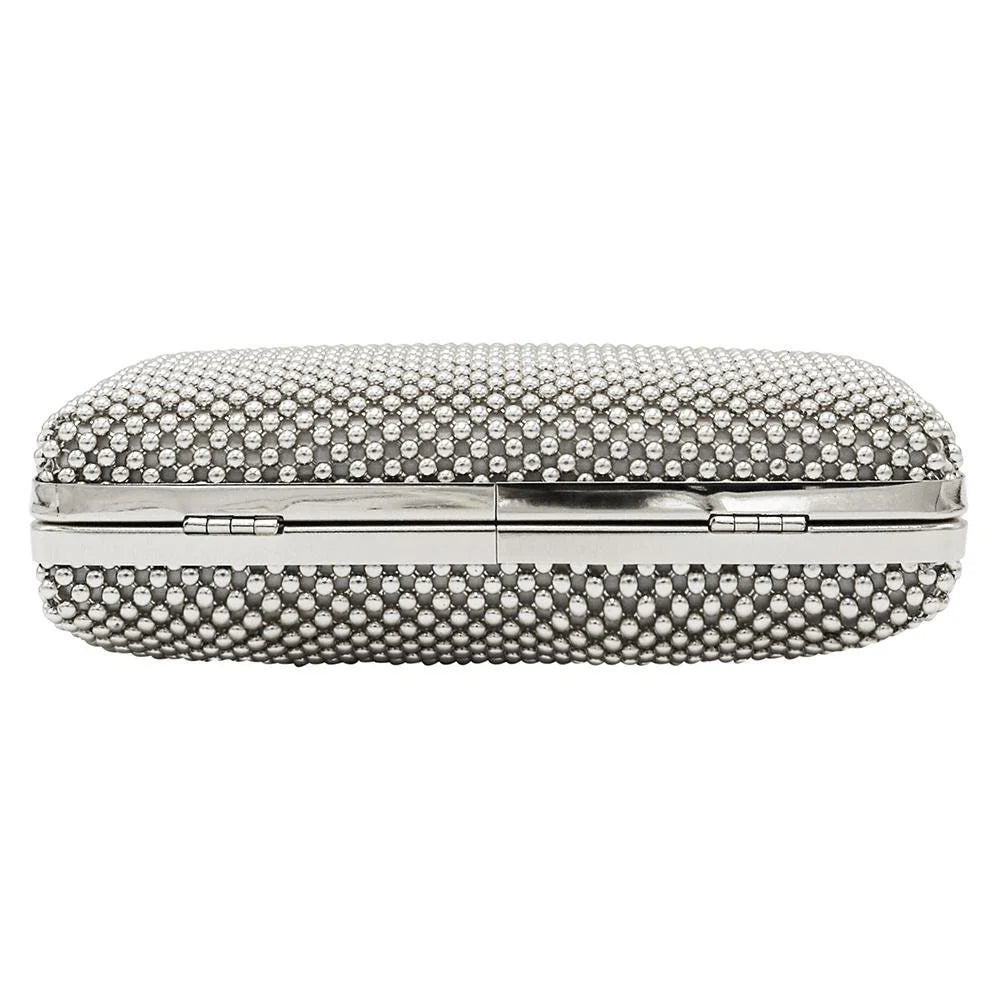 Olga Berg Natasha Ball Mesh Clutch - Silver