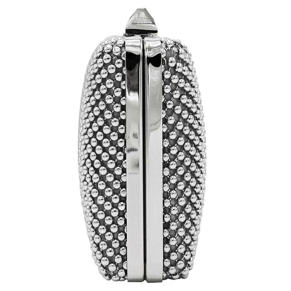 Olga Berg Natasha Ball Mesh Clutch - Silver