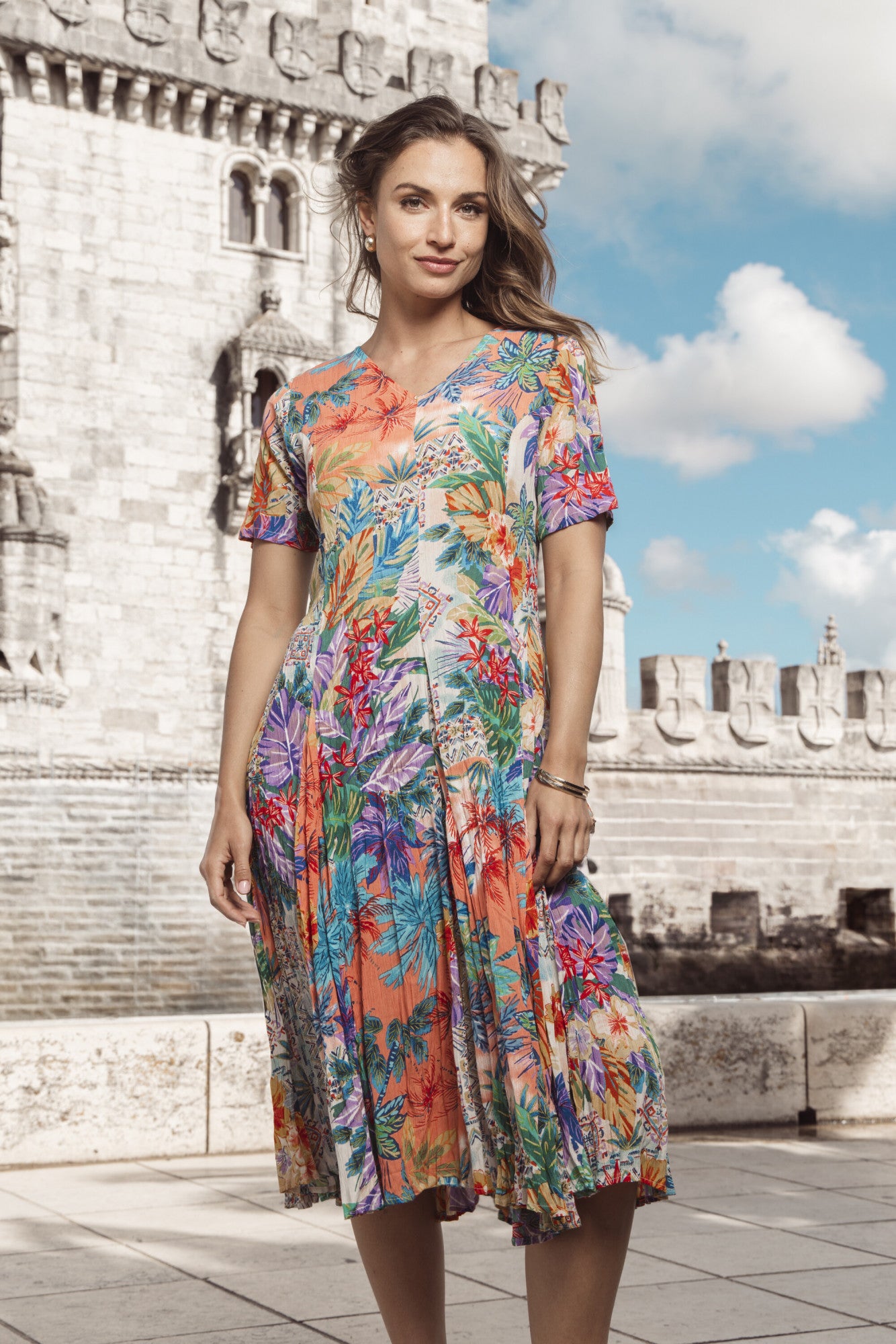 Orientique Aruba Dress Godet - Print