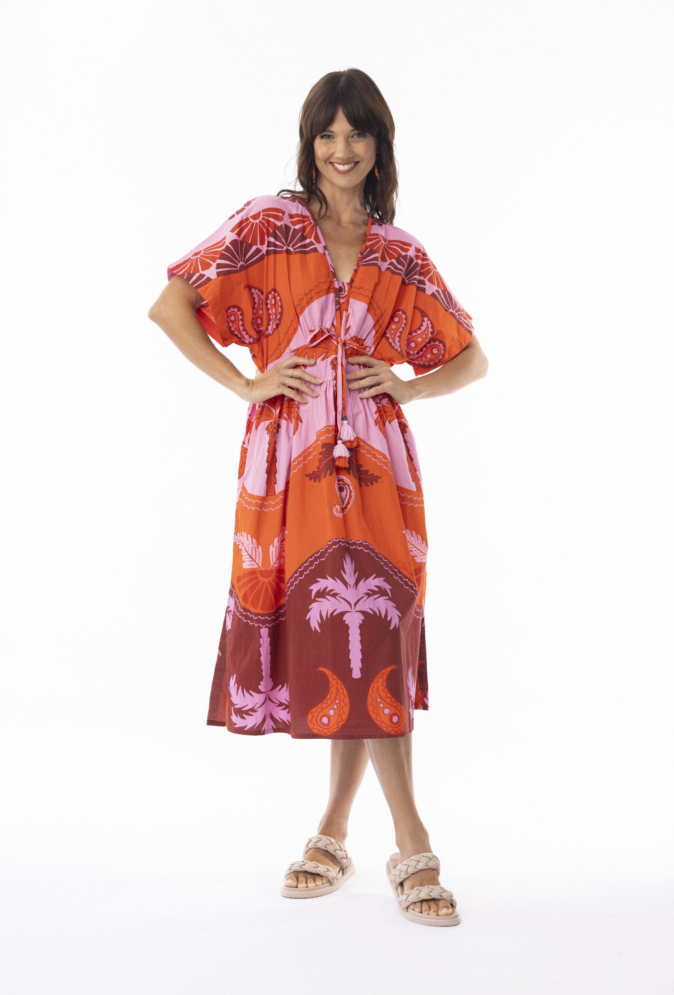 Orientique Celeste Midi Dress - Orange