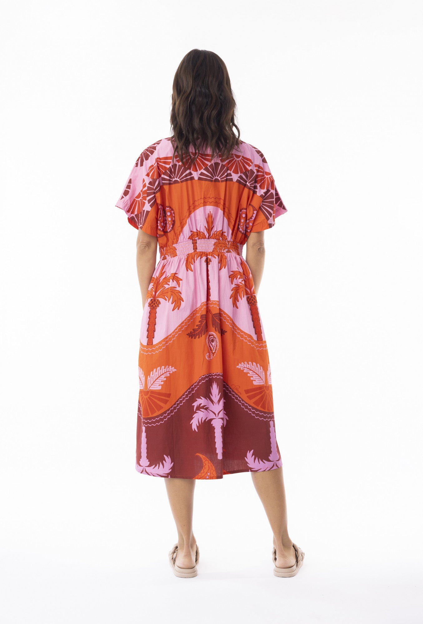 Orientique Celeste Midi Dress - Orange