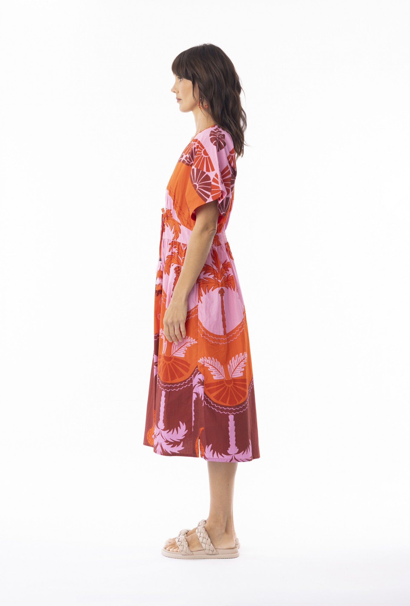 Orientique Celeste Midi Dress - Orange