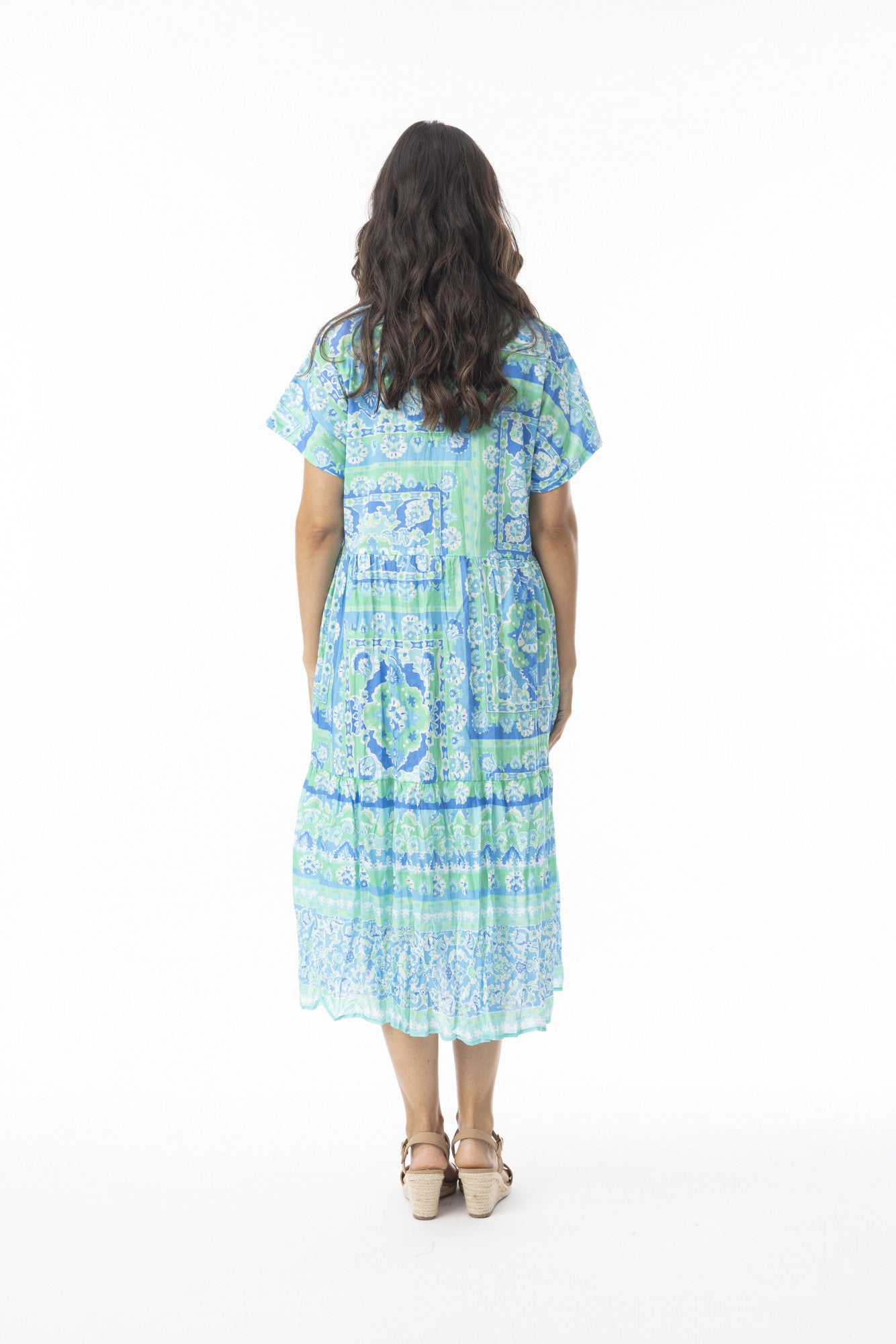 Orientique Montevideo Collared Dress - Aqua