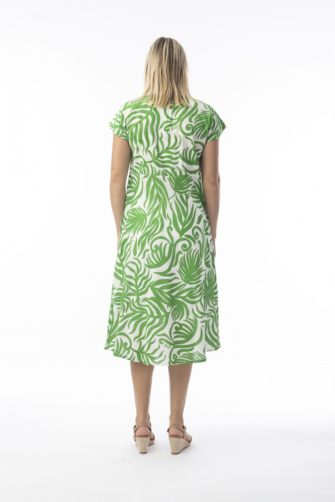 Orientique Suriname Cap Sleeve Dress - Green