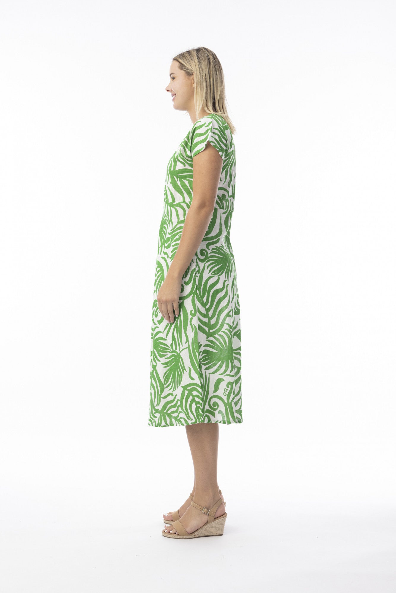 Orientique Suriname Cap Sleeve Dress - Green