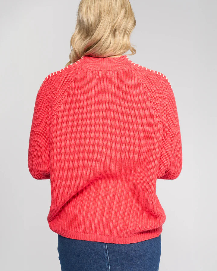 Vassalli Star Sweater - Coral