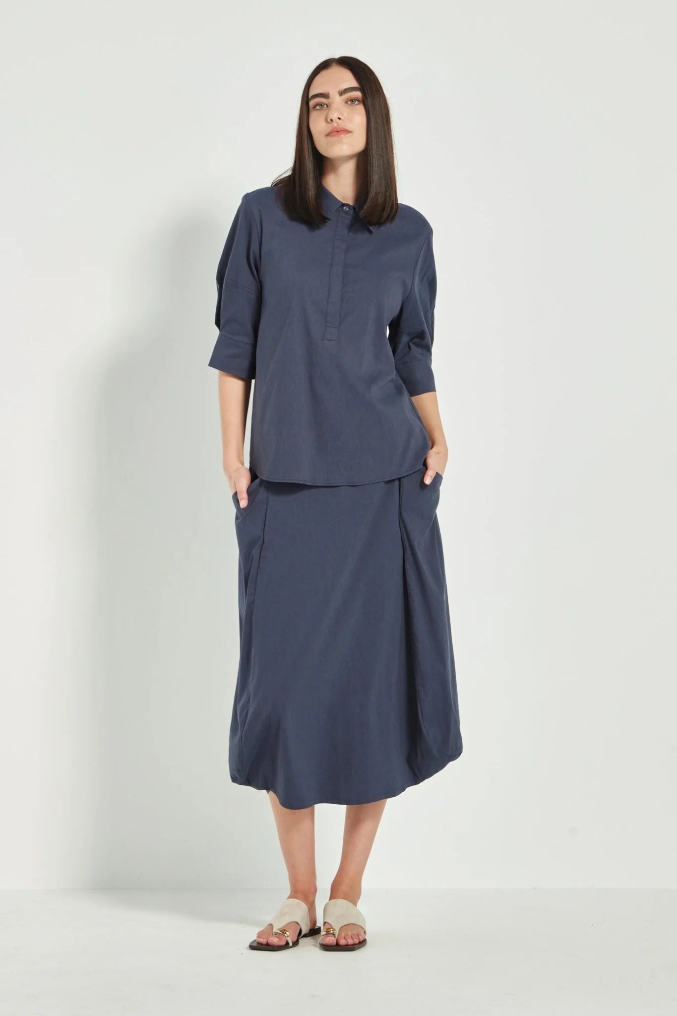Verge Acrobat Nori Top - Denim Marle