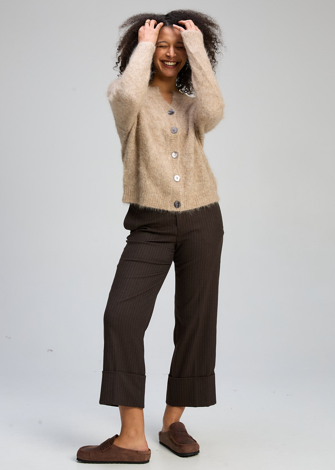 Zaket & Plover Alpaca Cardigan - Bark