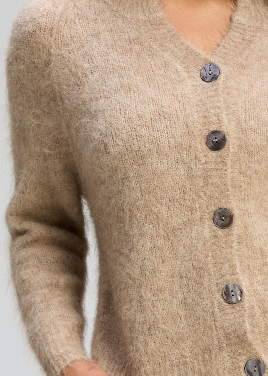 Zaket & Plover Alpaca Cardigan - Bark