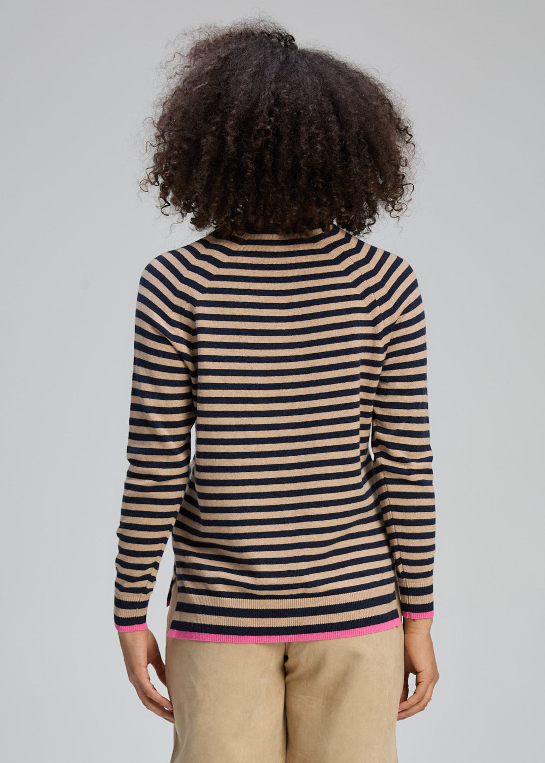 Zaket & Plover Striped V- Neck Essential - Dark Denim