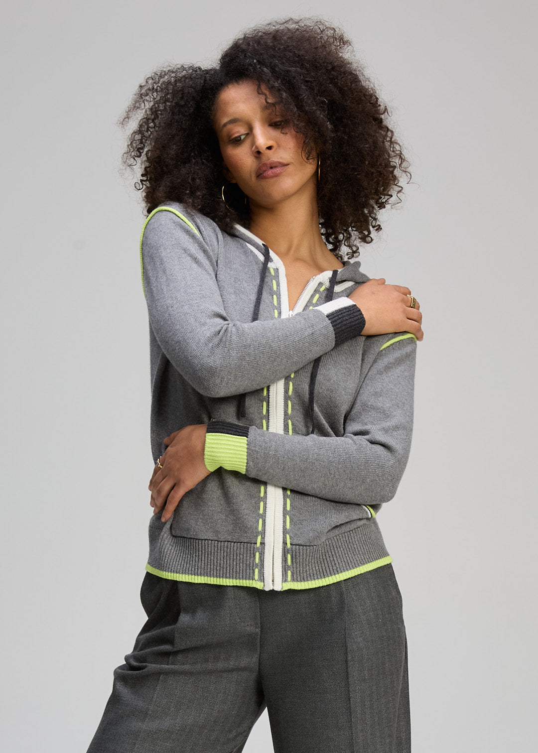 Zaket & Plover Thread Detail Hoodie - Cloud