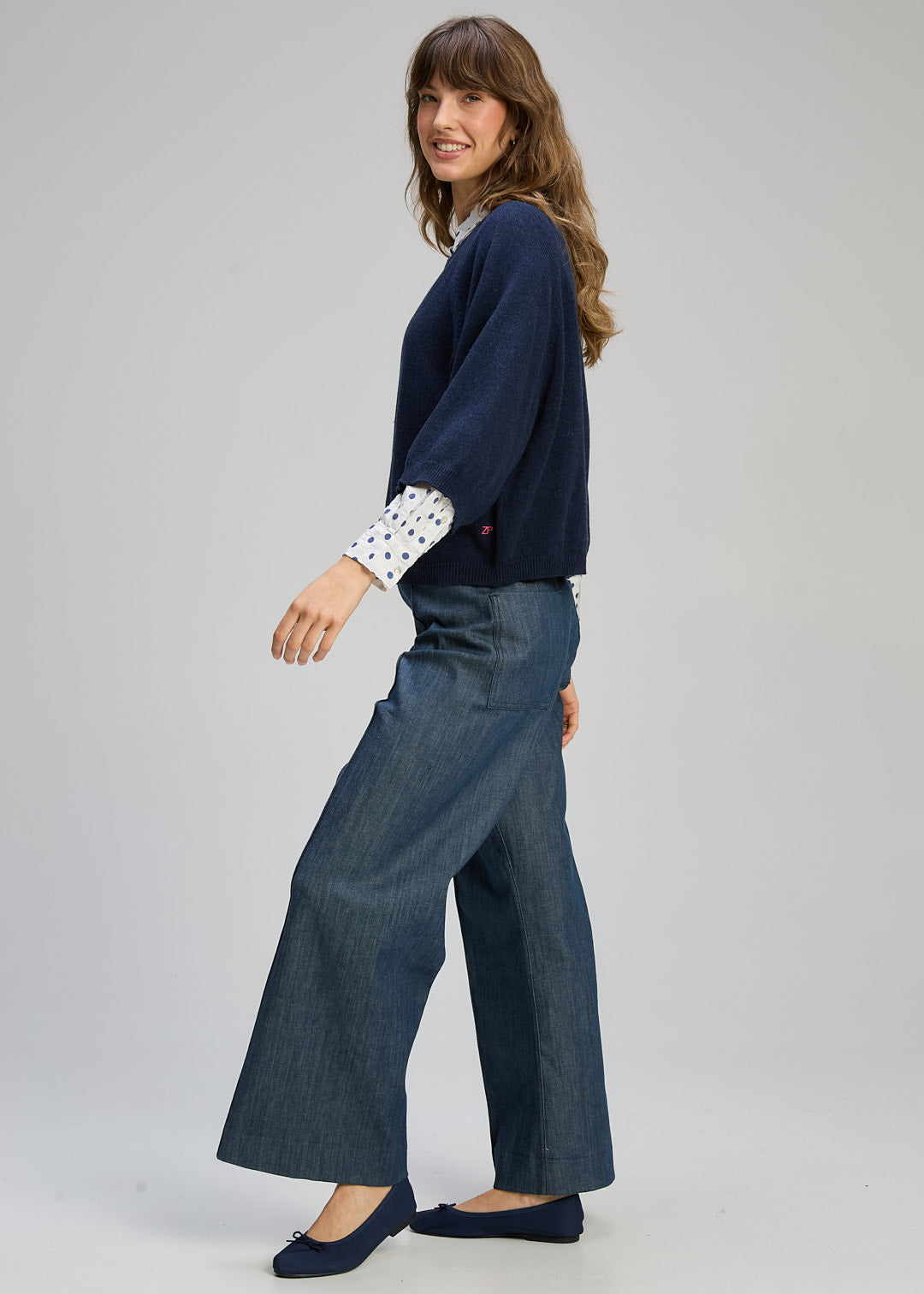 Zaket & Plover Boxy Crew Pullover - Dark Denim