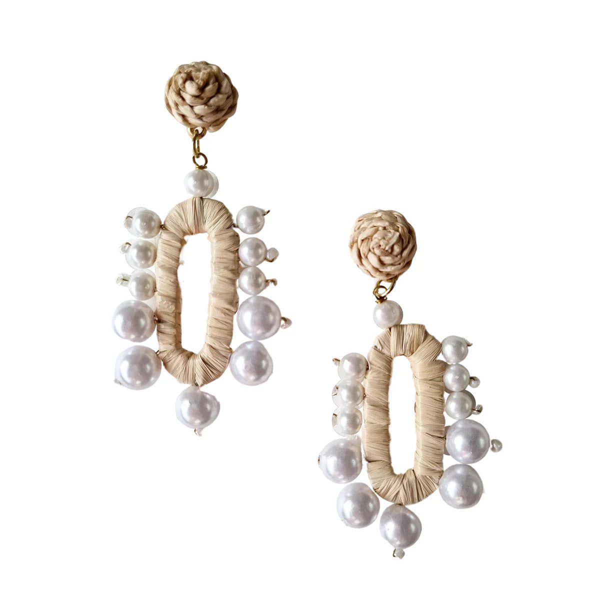 Zoda Bohemia Beaded Pearl Earings - Natural