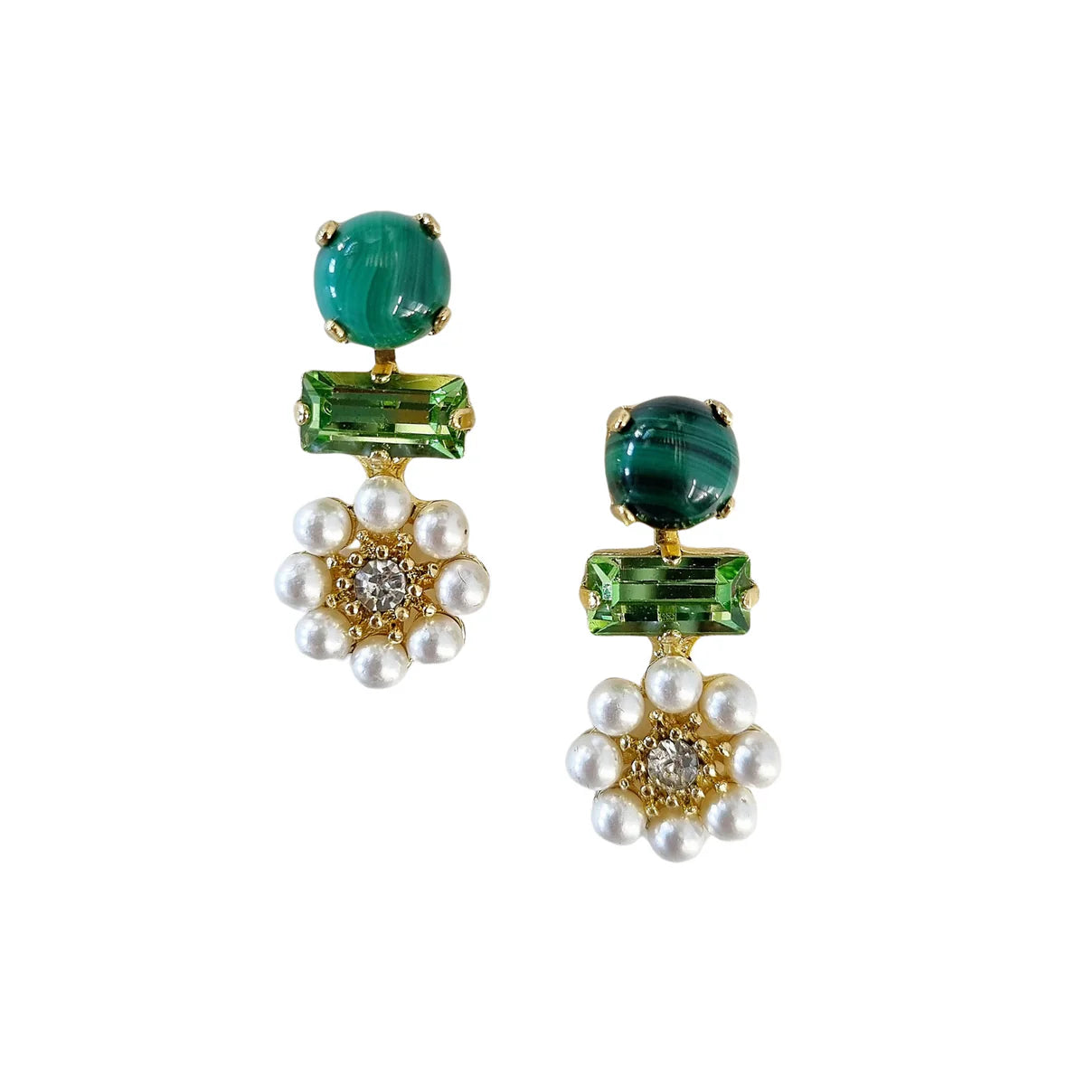 Zoda Phillipa Gem Earings - Green