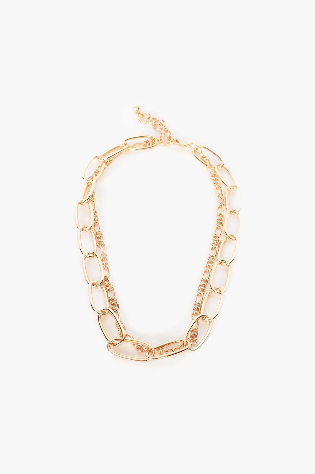 Adorne Duo Chunky & Fine Chain Necklace - Gold