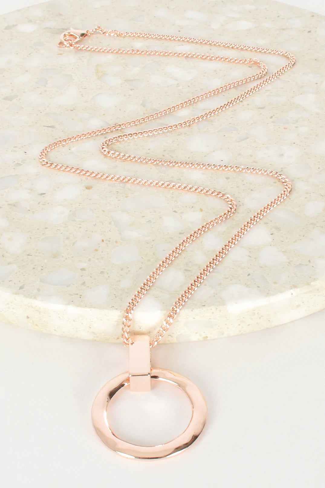 Adorne Fine Ring Drop Pendant Necklace - Gold