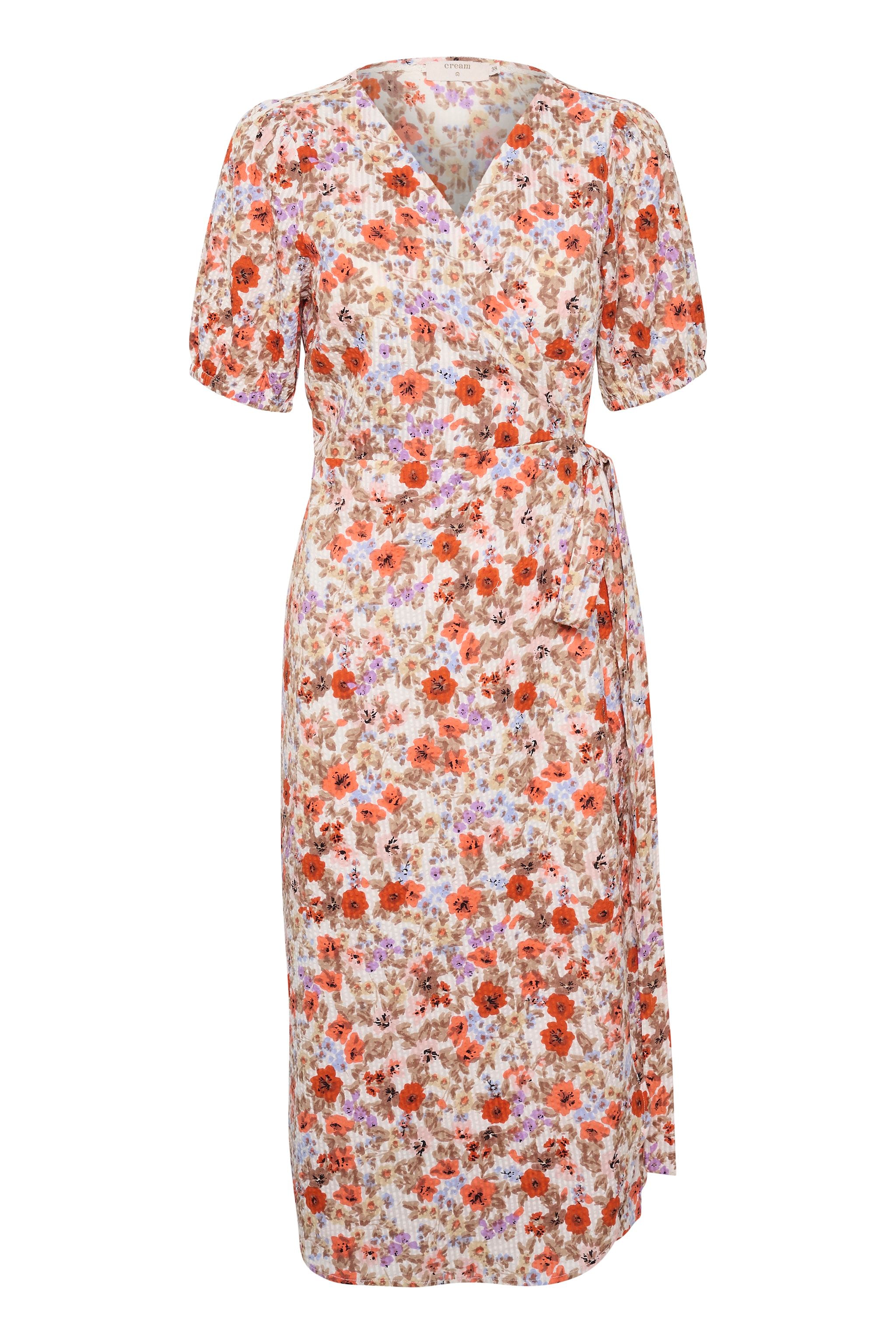 Cream Ceyda Fit & Flare Dress - Multicolour Flower