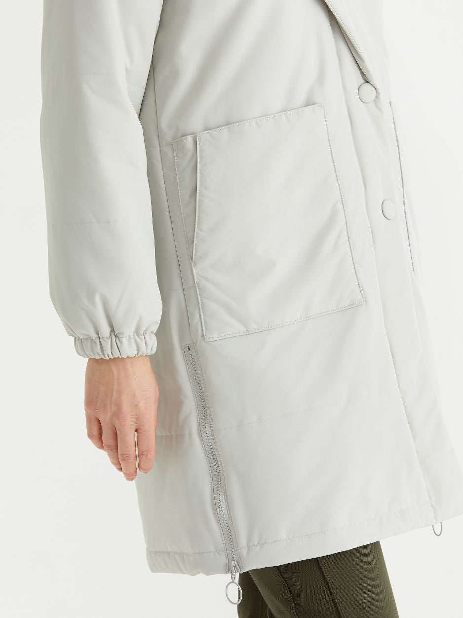 Marco Polo Longline Quilted Puffer Jacket - Oyster