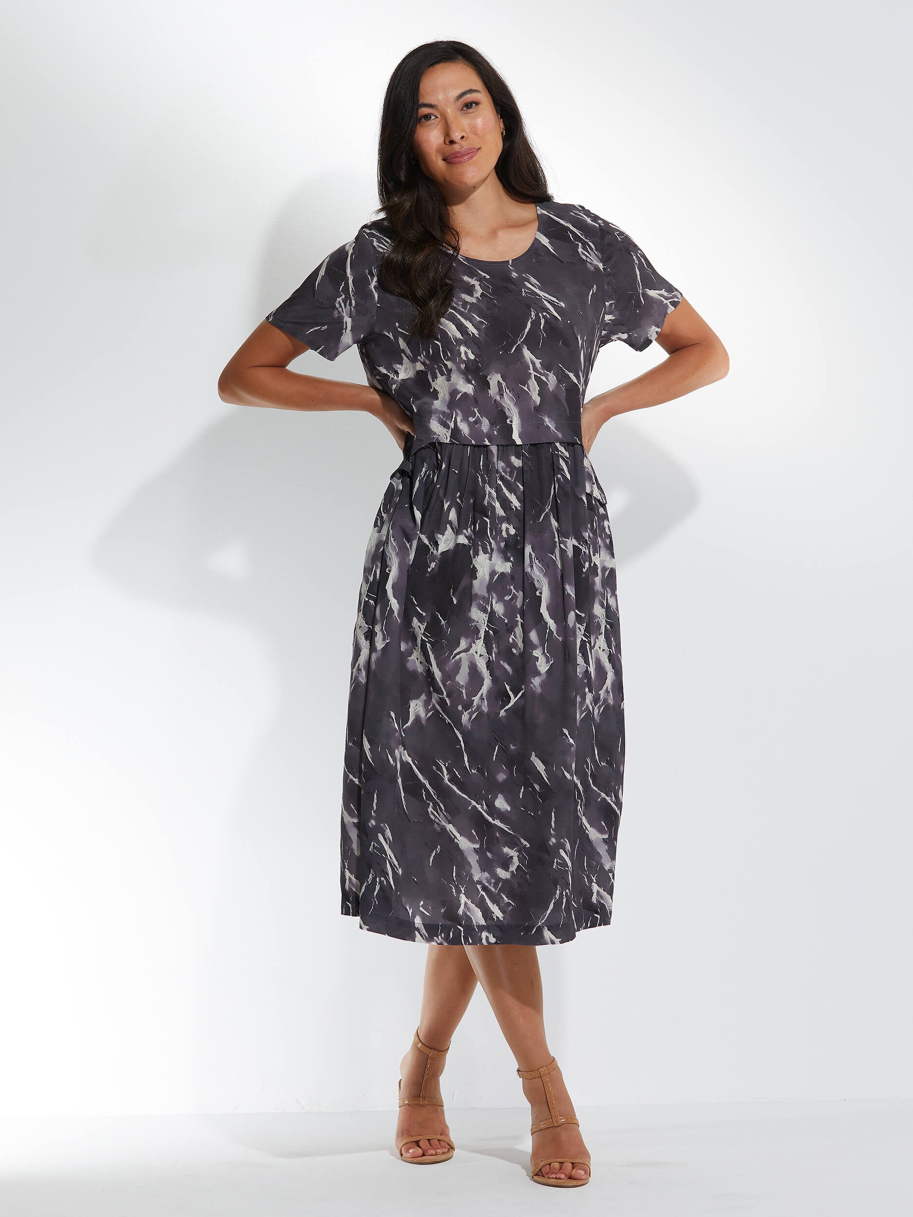 Marco Polo Washed Out Dress - Nickel