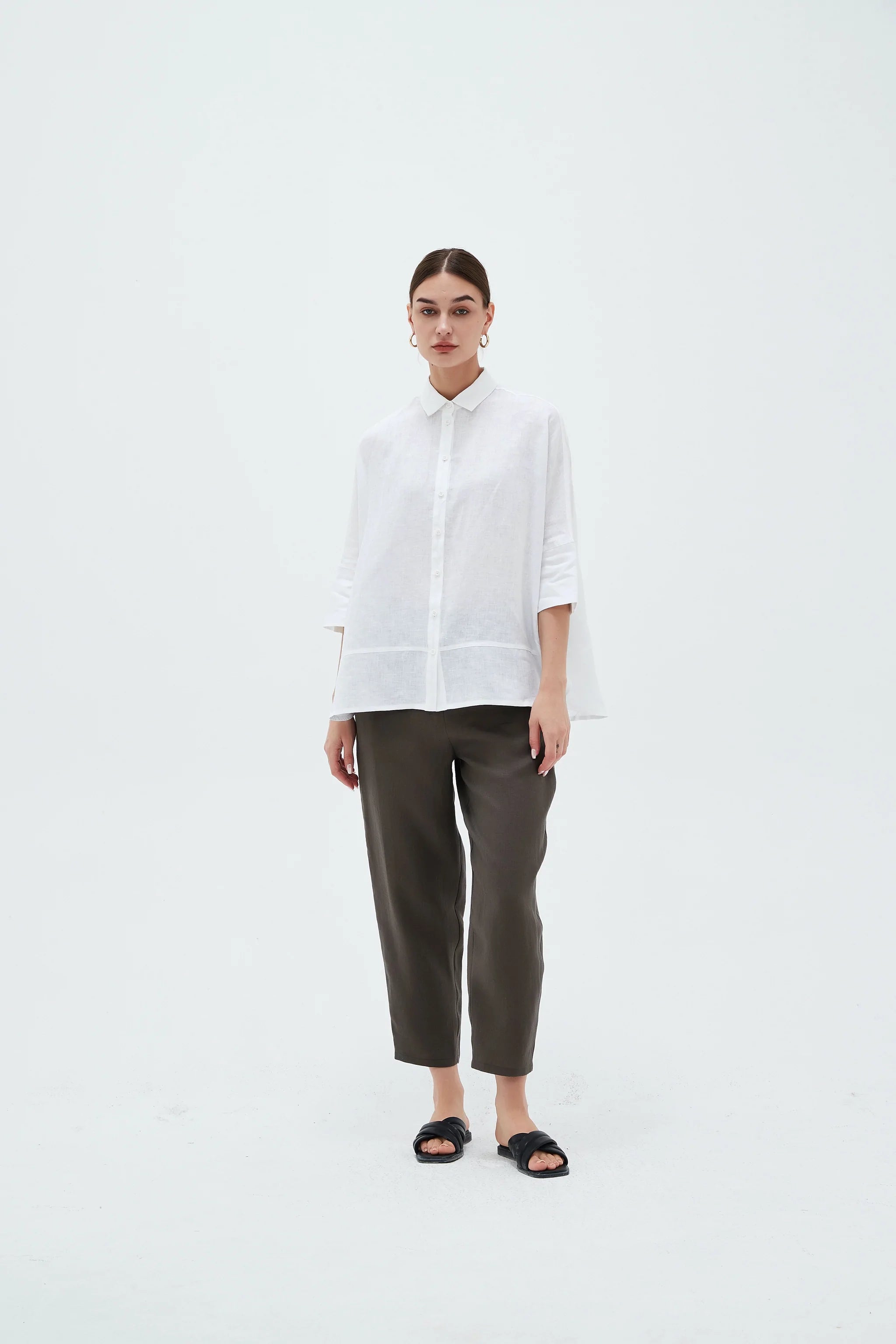 Tirelli Deep Hem Linen Shirt - White